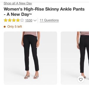 Target skinny ankle high rise black size 2R. A new day brand
